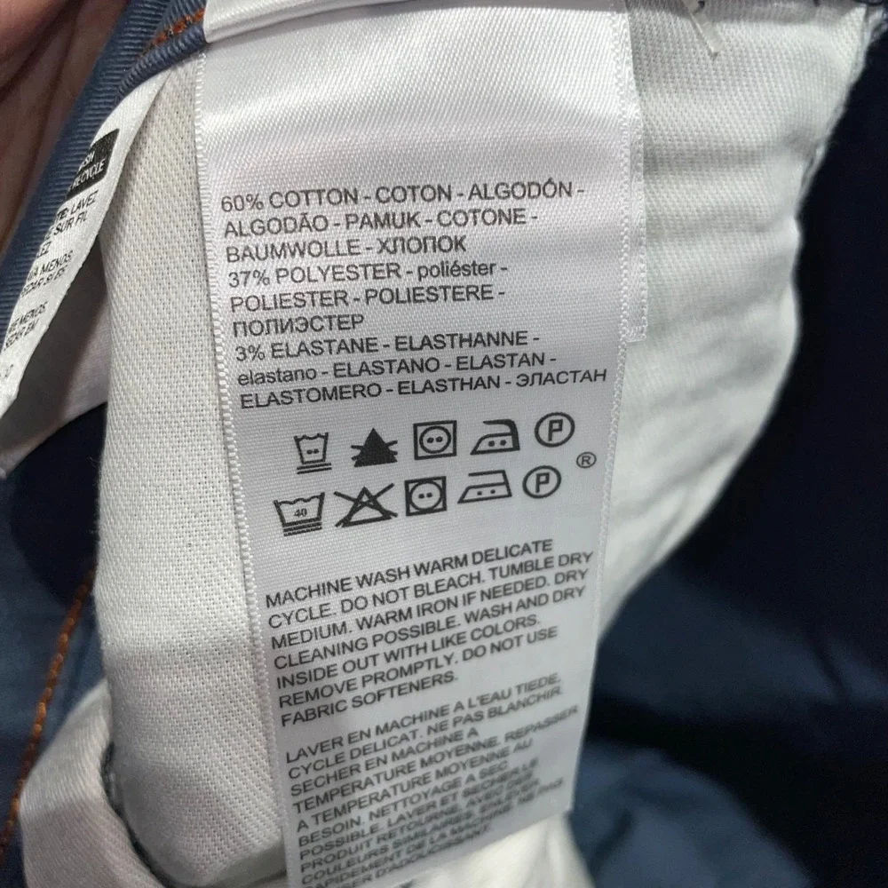 Dockers Mens All Seasons Tech Straight Fit Chino Pants Blue Gray 34x32 NEW